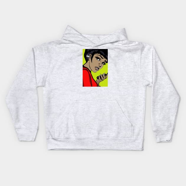 Lieutenant Uhura Lichtenstein Kids Hoodie by FanboyMuseum